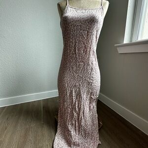 Brandy Melville Dusty Pink Floral Maxi Slip Dress